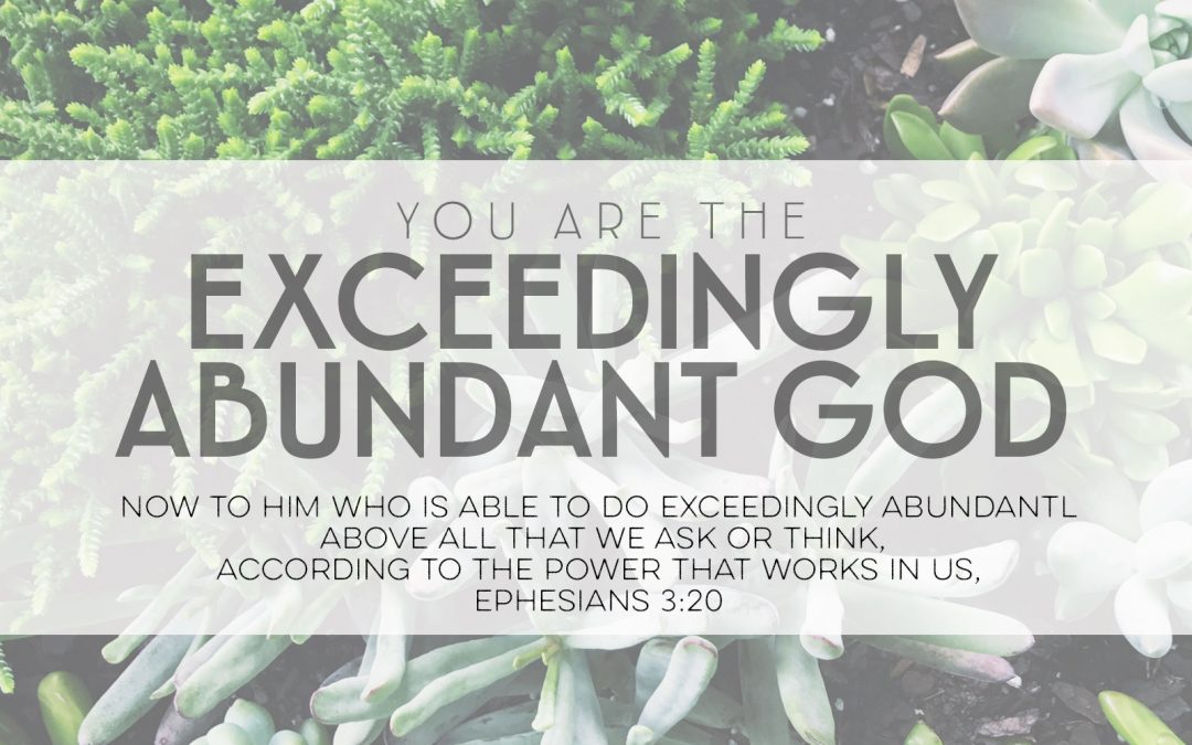 You Are the Exceedingly Abundant God