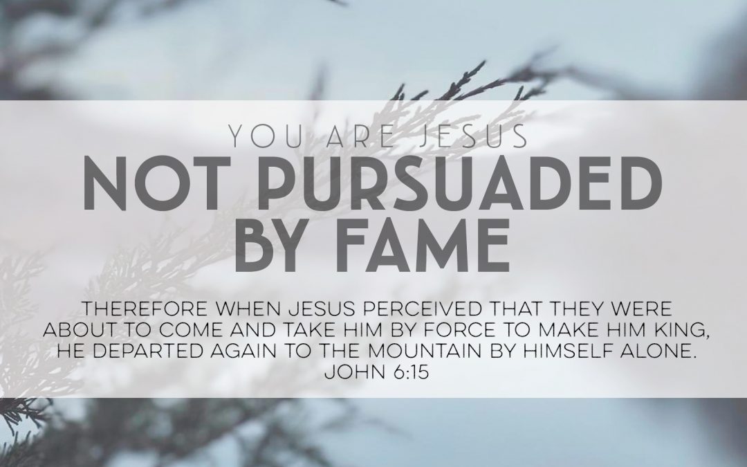 You Are Jesus Not Pursued By Fame