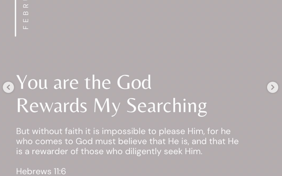 You are the God Who Rewards My Searching